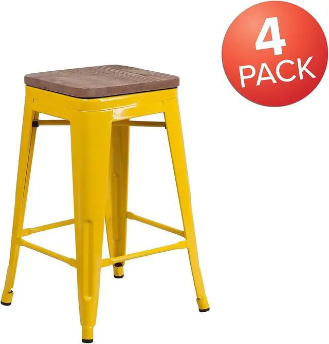 Alt view image 3 of 7 - Flash Furniture Blake Contemporary Metal Vertical Back Barstool Crystal Teal-Blue 4-Pieces/Pack (4ET353430CBW)
