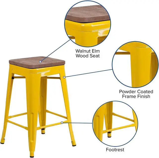 Alt view image 5 of 7 - Flash Furniture Blake Contemporary Metal Vertical Back Barstool Crystal Teal-Blue 4-Pieces/Pack (4ET353430CBW)