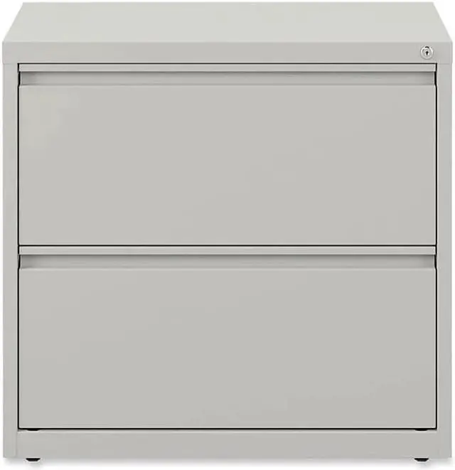 Alt view image 2 of 7 - Alera 2-Drawer Mobile Lateral File Cabinet Letter/Legal Size Lockable 29"H x 30"W x 19.25"D Light Gray (ALEHLF3029LG)