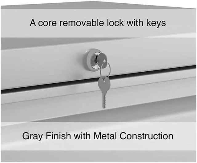 Alt view image 7 of 7 - Alera 2-Drawer Mobile Lateral File Cabinet Letter/Legal Size Lockable 29"H x 30"W x 19.25"D Light Gray (ALEHLF3029LG)