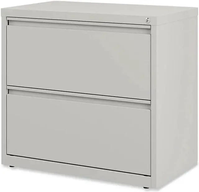Alt view image 3 of 7 - Alera 2-Drawer Mobile Lateral File Cabinet Letter/Legal Size Lockable 29"H x 30"W x 19.25"D Light Gray (ALEHLF3029LG)
