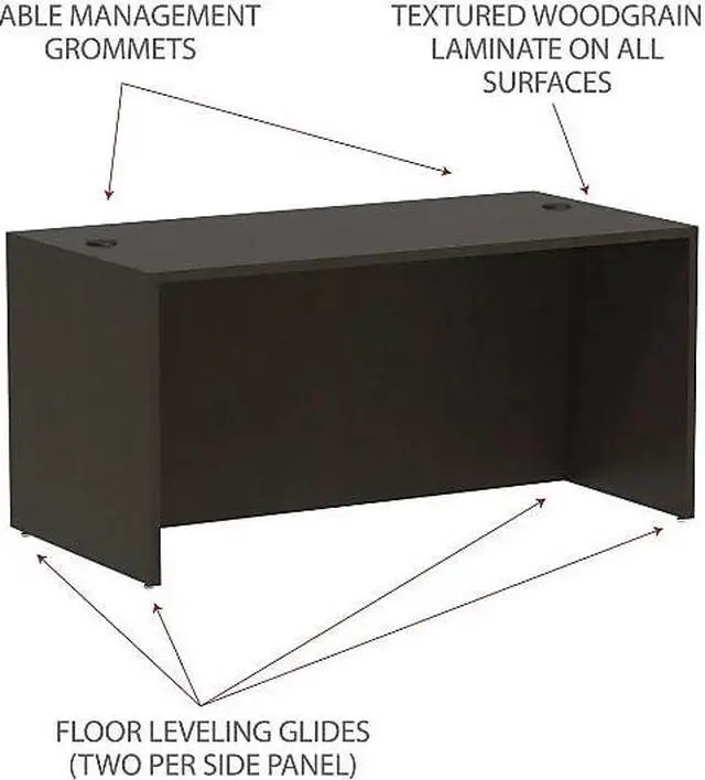 Alt view image 10 of 18 - Alera Valencia Series Reversible Return/Bridge Shell, 35w x 23 5/8d, Espresso