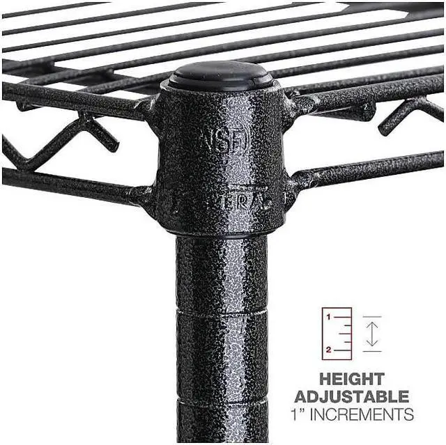 Alt view image 9 of 12 - Alera - 4TIND6018BA - All-Purpose Wire Shelving Starter Kit, 4-Shelf, 60 x 18 x 72, Black Anthracite+