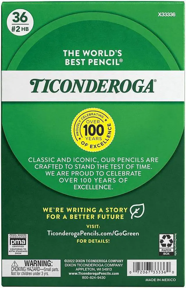 Alt view image 2 of 18 - Ticonderoga Wooden Pencil 0.7mm #2 Medium Lead 3 Dozen (DIX33336)