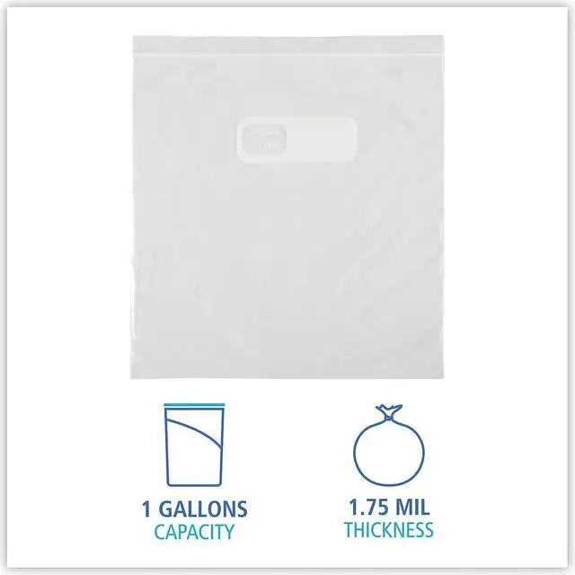 Alt view image 9 of 12 - Boardwalk Reclosable Food Storage Bags 1 Gal Clear LDPE 10.56 x 11 250/Box