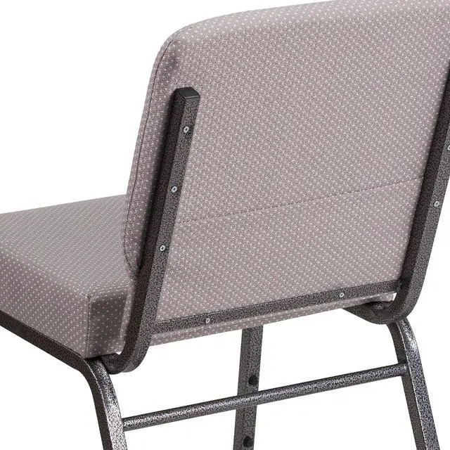 Alt view image 14 of 20 - Flash Furniture Hercules Series 21'' Wide Gray Dot Fabric Stacking Church Chair with 4'' Thick Seat - Silver Vein Frame