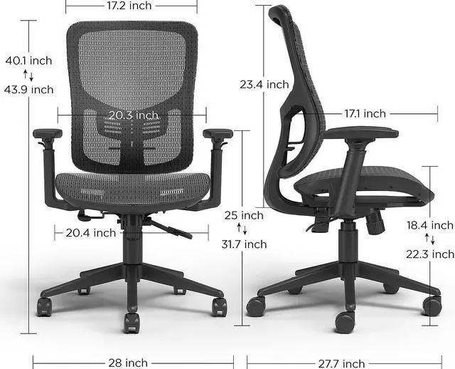 Alt view image 5 of 12 - Staples Kroy Mesh Task Chair Black UN59456