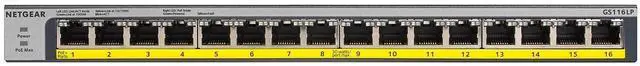 Alt view image 6 of 7 - NETGEAR 16-Port Gigabit Ethernet Unmanaged PoE+ Switch with FlexPoE (76W) | GS116LP