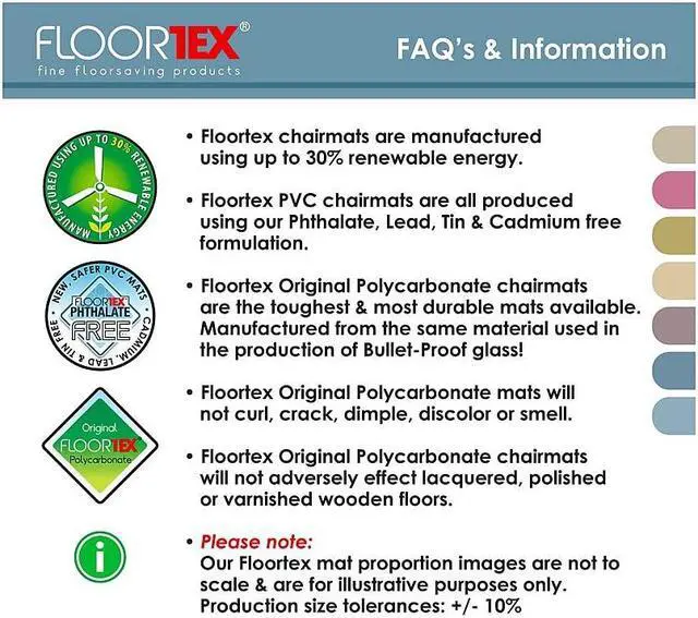 Alt view image 5 of 6 - Cleartex Floortex Advantagemat 30" x 48" Rectangular Chair Mat for Carpets Vinyl (FC1175120EV)