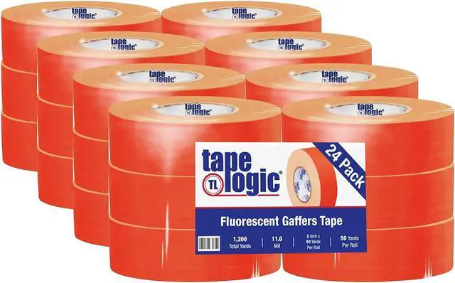 Alt view image 2 of 4 - Tape Logic T9874FOR 2 in. x 50 Yards Fluorescent Orange Tape Logic 11 mil Gaffers Tape - 24 Per Case