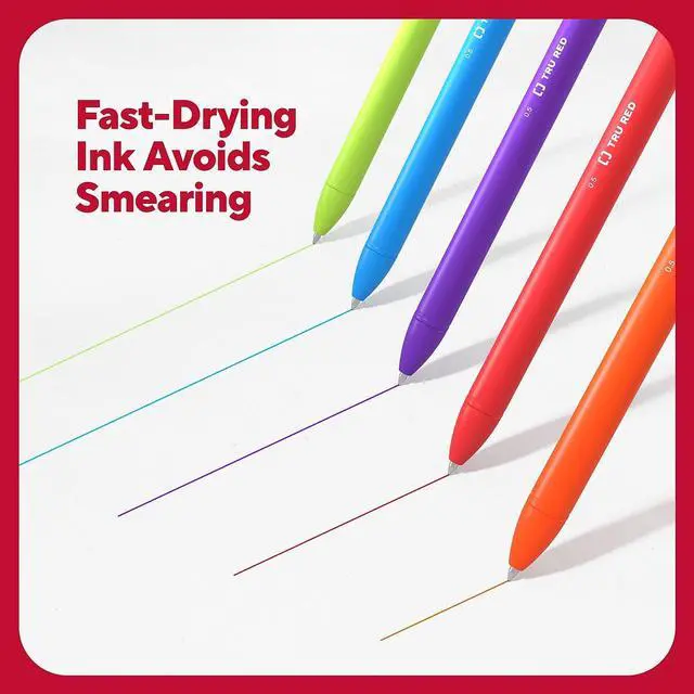 Alt view image 9 of 10 - TRU RED Quick Dry Gel Pens Fine Point 0.5mm Blue 5/Pack TR54469