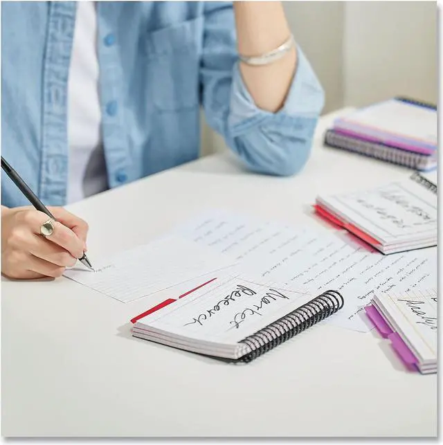 Alt view image 10 of 10 - Universal Spiral Bound Index Cards 4" x 6" White 120/Pack 47302