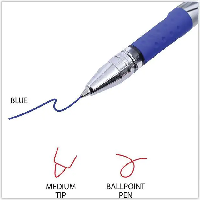 Alt view image 9 of 12 - Universal Gel Stick Pen 0.7 mm Medium Blue Ink 1 Dozen 39611