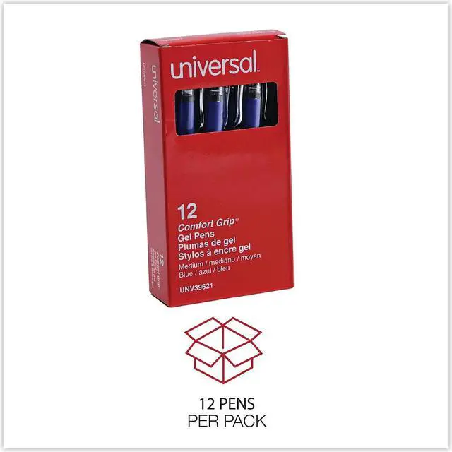 Alt view image 10 of 12 - Universal Gel Stick Pen 0.7 mm Medium Blue Ink 1 Dozen 39611