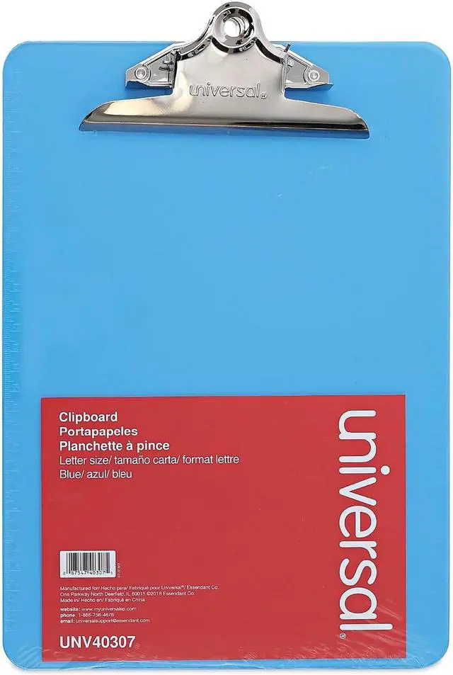 Alt view image 2 of 13 - UNIVERSAL Plastic Clipboard with High Capacity Clip 1" Capacity Holds 8 1/2 x 12 Blue 40307
