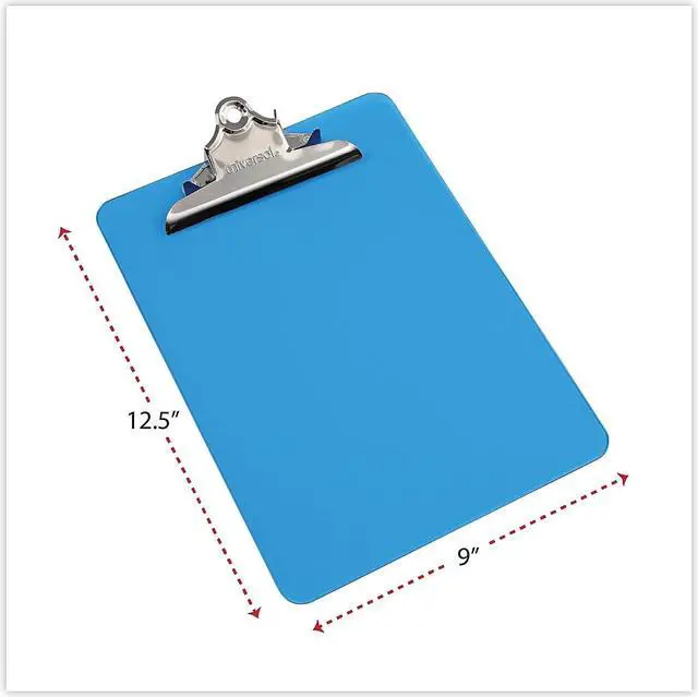 Alt view image 4 of 13 - UNIVERSAL Plastic Clipboard with High Capacity Clip 1" Capacity Holds 8 1/2 x 12 Blue 40307