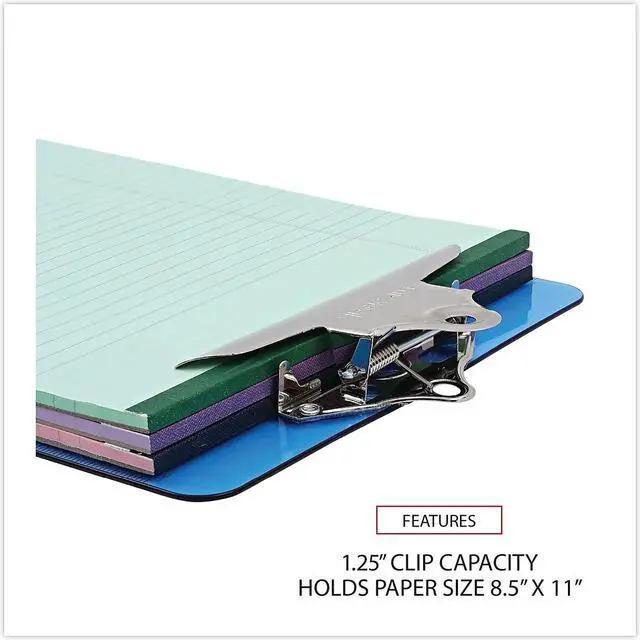 Alt view image 11 of 13 - UNIVERSAL Plastic Clipboard with High Capacity Clip 1" Capacity Holds 8 1/2 x 12 Blue 40307