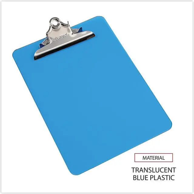 Alt view image 12 of 13 - UNIVERSAL Plastic Clipboard with High Capacity Clip 1" Capacity Holds 8 1/2 x 12 Blue 40307