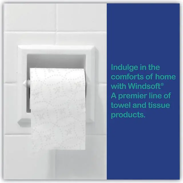 Alt view image 14 of 14 - Windsoft Premium Bath Tissue Septic Safe 2-Ply White 4 x 3.9 284 Sheets/Roll 24 Rolls/Carton 24244