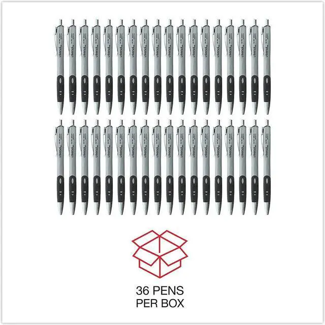 Alt view image 12 of 14 - Universal Comfort Grip Deluxe Retractable Gel Ink Roller Ball Pen 0.7 mm Black Ink 36/ST 39714