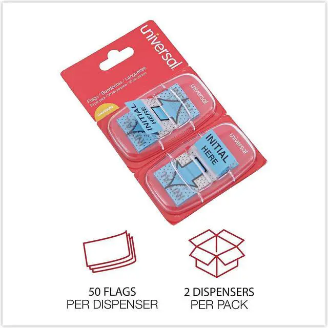 Alt view image 6 of 8 - Universal Deluxe Message Arrow Flags "Intital Here" Blue 100/Pack 99009