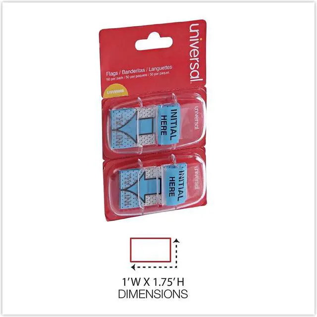 Alt view image 4 of 8 - Universal Deluxe Message Arrow Flags "Intital Here" Blue 100/Pack 99009