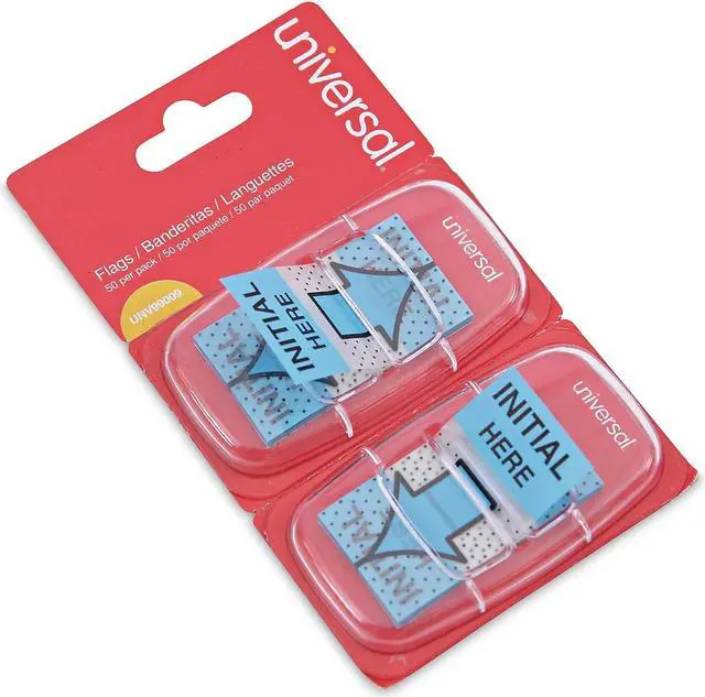 Alt view image 8 of 8 - Universal Deluxe Message Arrow Flags "Intital Here" Blue 100/Pack 99009