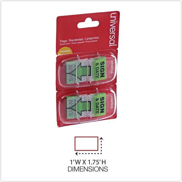 Alt view image 6 of 10 - Universal Deluxe Message Arrow Flags "Sign and Date" Green 100/Pack 99008