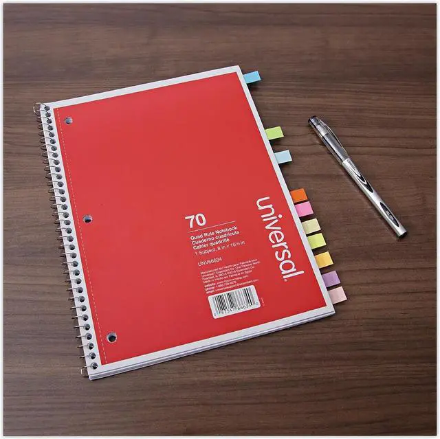 Alt view image 10 of 10 - Universal Wirebound Notebook Quadrille Rule 8" x 10.5" 1 Subject Assorted 4/Pack 66634
