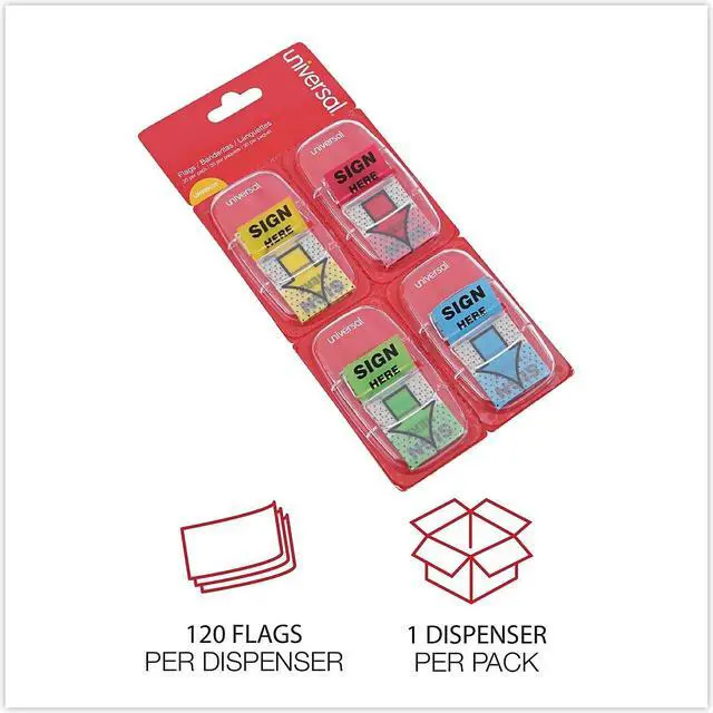 Alt view image 8 of 10 - Universal Deluxe Message Arrow Flags "Sign Here" Assorted Colors 120/Pack 99010