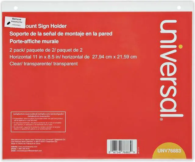 Alt view image 6 of 11 - Universal Wall Mount Sign Holder 11" x 8 1/2" Clear 76883
