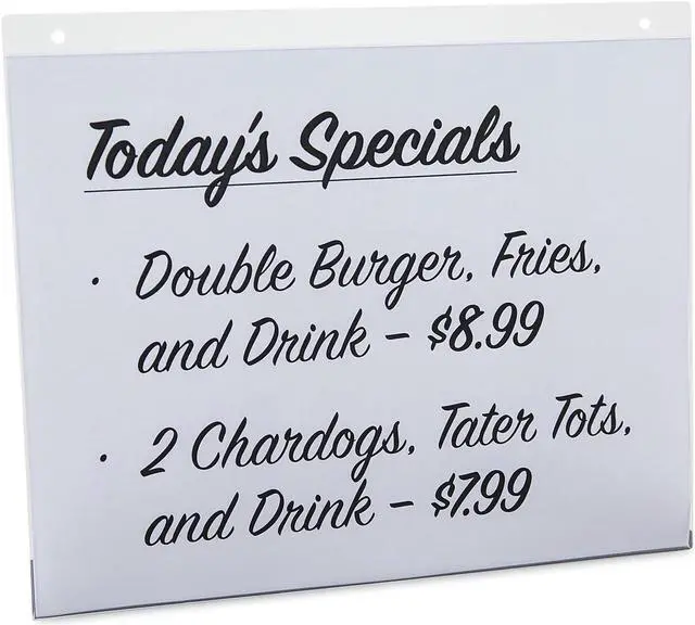 Alt view image 10 of 11 - Universal Wall Mount Sign Holder 11" x 8 1/2" Clear 76883