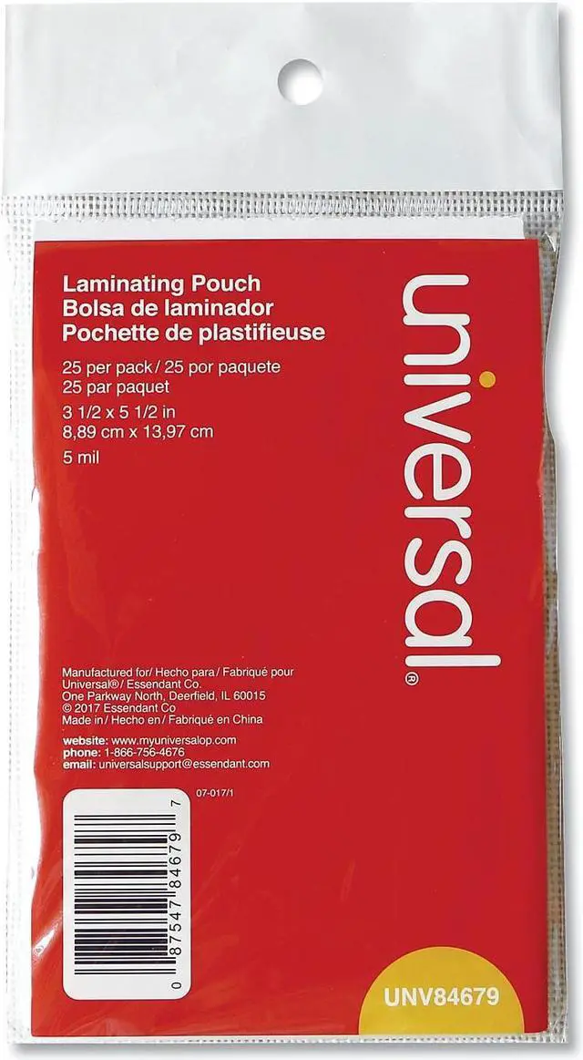 Alt view image 7 of 7 - Universal Clear Laminating Pouches 5 mil Index/Photo 5 1/2 x 3 1/2 25/Pack 84679