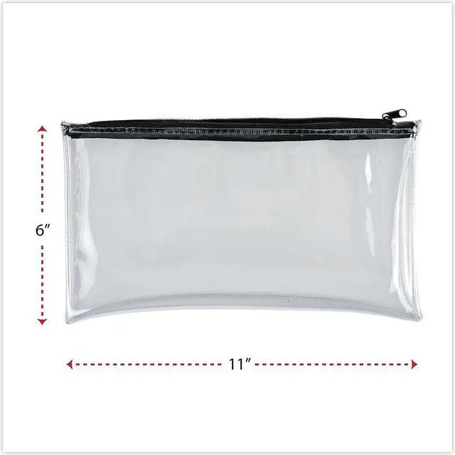Alt view image 6 of 10 - Zippered Wallets/Cases, 11w x 6h, Clear/Black, 2/PK 69026