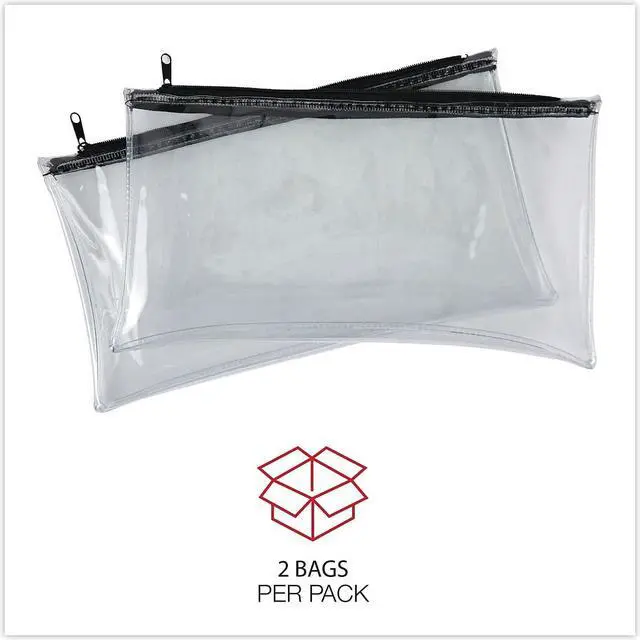 Alt view image 8 of 10 - Zippered Wallets/Cases, 11w x 6h, Clear/Black, 2/PK 69026
