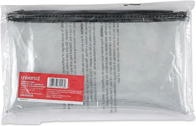 Alt view image 5 of 10 - Zippered Wallets/Cases, 11w x 6h, Clear/Black, 2/PK 69026