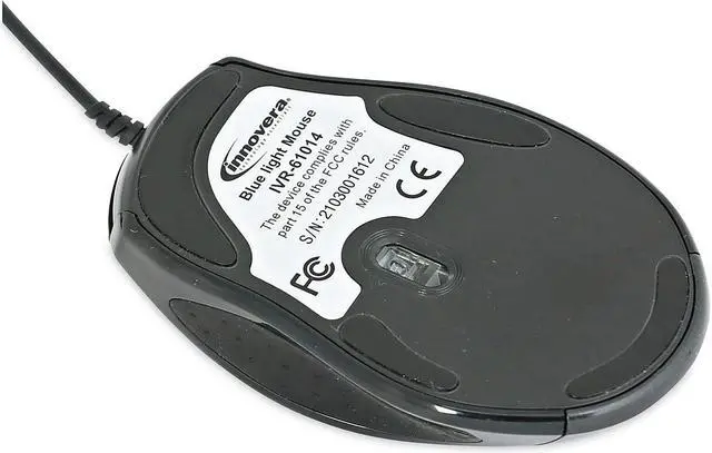 Alt view image 8 of 8 - Innovera Full-Size Wired Optical Mouse USB Black 61014