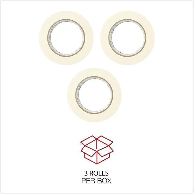 Alt view image 6 of 8 - Universal General Purpose Masking Tape 24mm x 54.8m 3" Core 3/Pack 51301