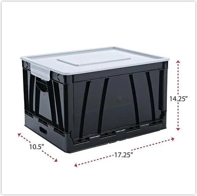 Alt view image 7 of 12 - UNIVERSAL Collapsible Crate 17 1/4 x 14 1/4 x 10 1/2 Black/Gray 2/Pack 40010