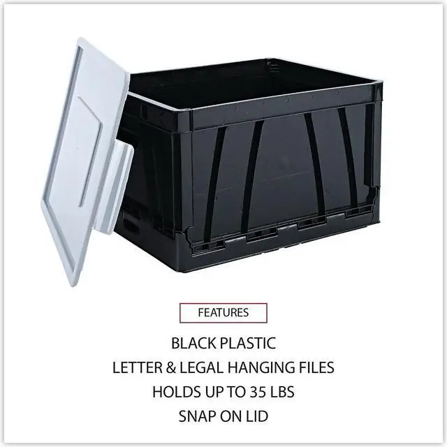 Alt view image 9 of 12 - UNIVERSAL Collapsible Crate 17 1/4 x 14 1/4 x 10 1/2 Black/Gray 2/Pack 40010