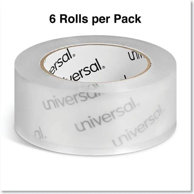Alt view image 11 of 11 - Universal Quiet Tape Box Sealing Tape 48mm x 100m 3" Core Clear 6/Pack 73000