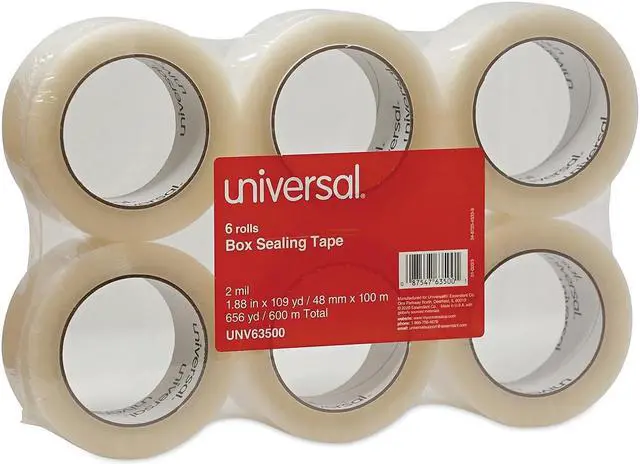 Alt view image 7 of 10 - Universal General-Purpose Box Sealing Tape 48mm x 100m 3" Core Clear 6/Pack