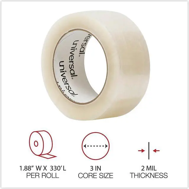 Alt view image 10 of 10 - Universal General-Purpose Box Sealing Tape 48mm x 100m 3" Core Clear 6/Pack