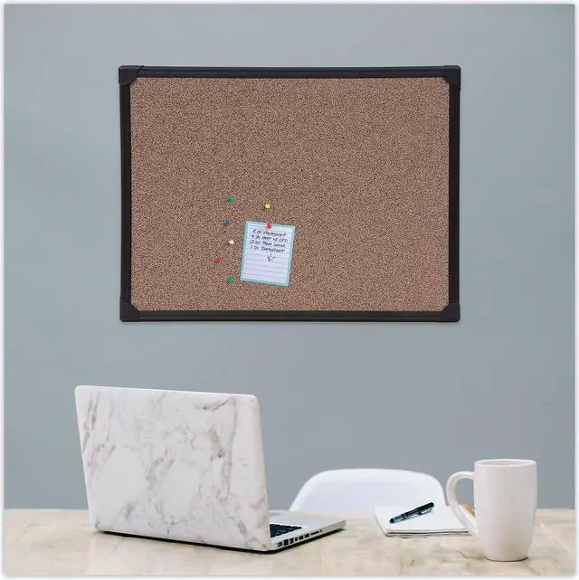 Alt view image 6 of 7 - Universal UNV43418 Cork Bulletin Bar, Brown, 18 x 1