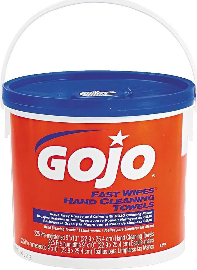 Alt view image 7 of 8 - Gojo FAST TOWELS Hand Cleaning Towels 9 x 10 White 225/Bucket 2 Buckets/Carton 629902CT