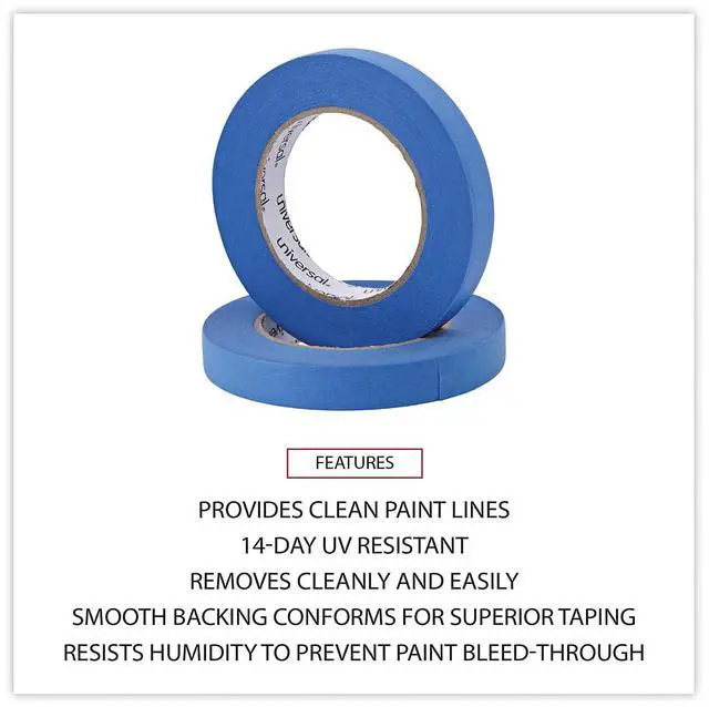 Alt view image 7 of 11 - Universal Premium Blue Masking Tape w/Bloc-it Technology 18mm x 54.8m Blue 2