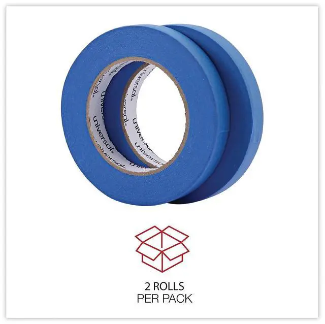 Alt view image 9 of 11 - Universal Premium Blue Masking Tape w/Bloc-it Technology 18mm x 54.8m Blue 2