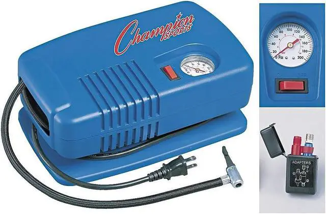 Alt view image 2 of 12 - Champion Sports Deluxe Electric Inflating Pump - Blue