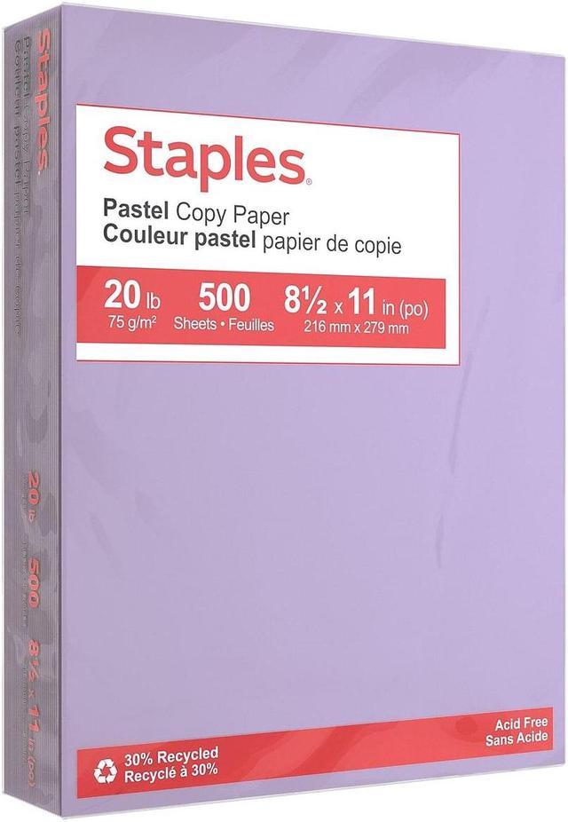 Staples Pastel Colored Copy Paper 8 1/2 x 11 Lilac 500/Ream (14782)  678826 