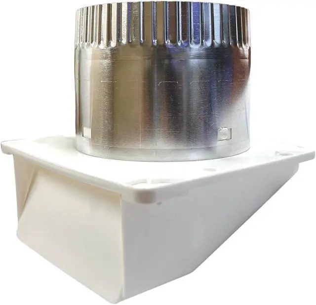 Alt view image 2 of 3 - Lambro 143WTP 4-In. White Plastic Under Eave Vent with Weather Damper and Tail Pipe